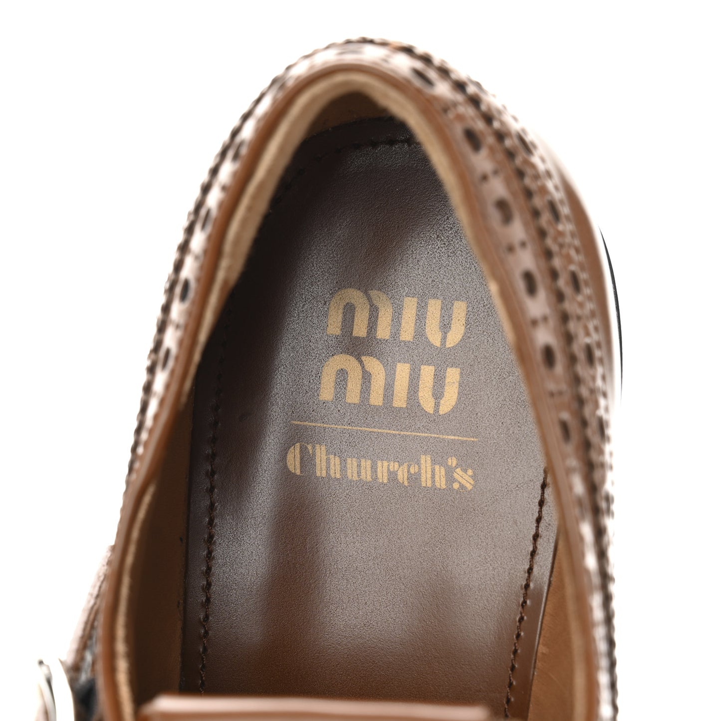 X CHURCH'S Calfskin Double Monk Loafer 37 Tabacco