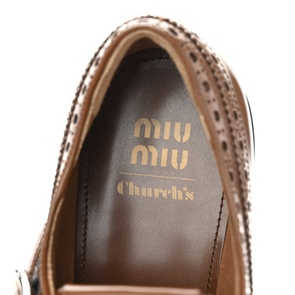 Miu Miu X CHURCH'S Calfskin Double Monk Loafer 37 Tabacco 8 of 9
