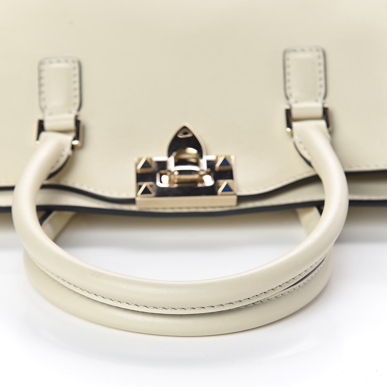 Valentino Garavani Vitello Small Rockstud Double Handle Tote Ivory 10 of 12