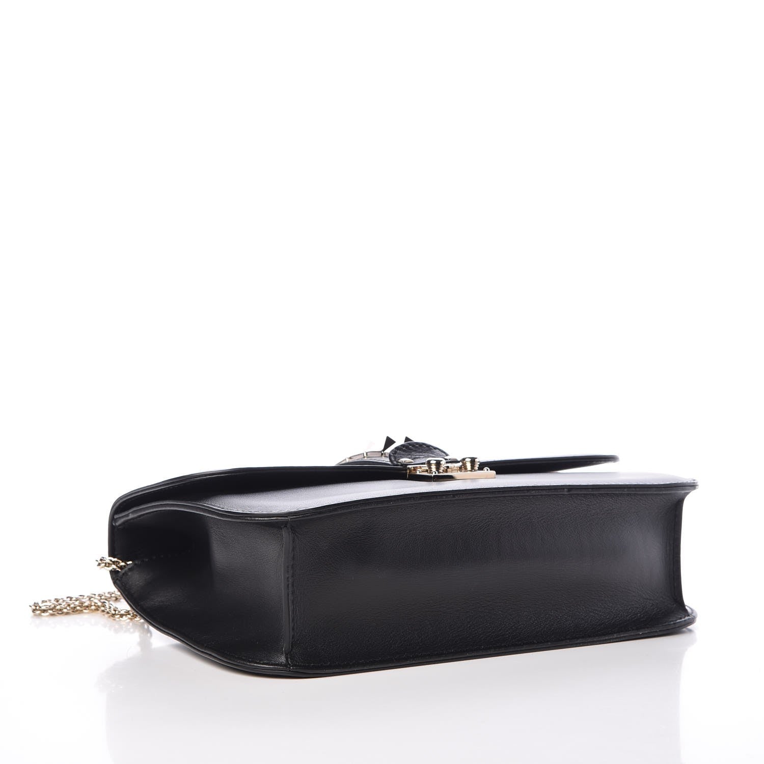 Valentino Garavani Vitello Medium Glam Lock Rockstud Flap Black 4 of 6
