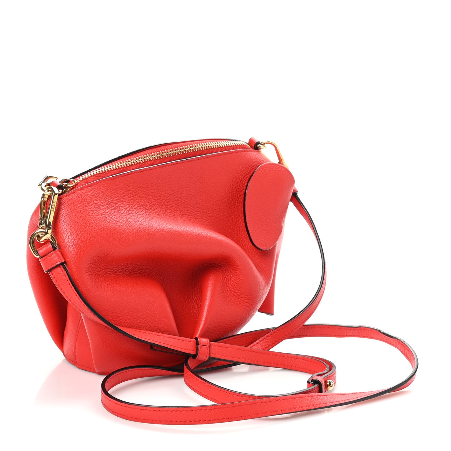 Calfskin Mini Elephant Crossbody Bag Scarlet Red