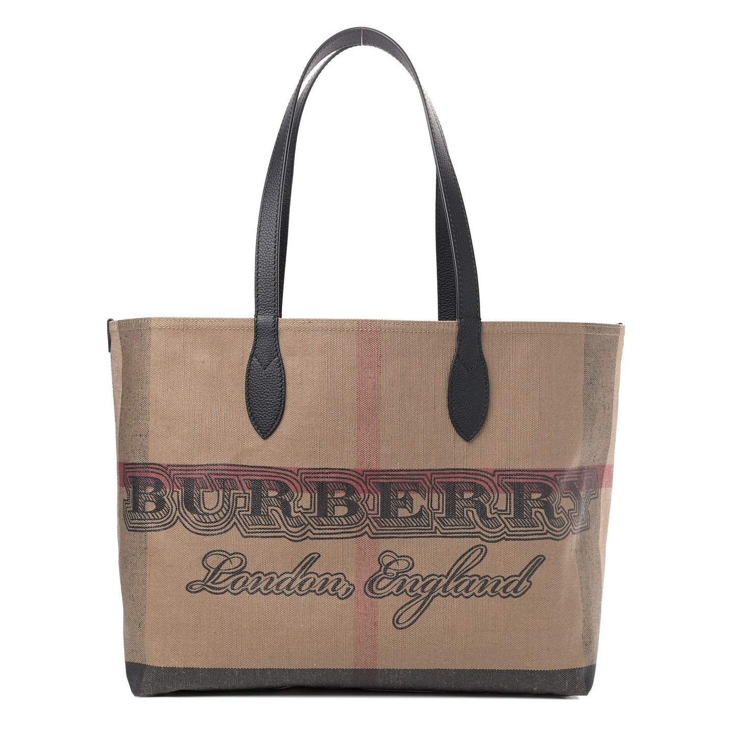 Coated Canvas Mega Check Medium Doodle Tote Black