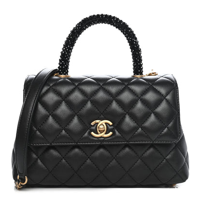 Chanel Calfskin Strass Quilted Mini Coco Handle Flap Black 1 of 10