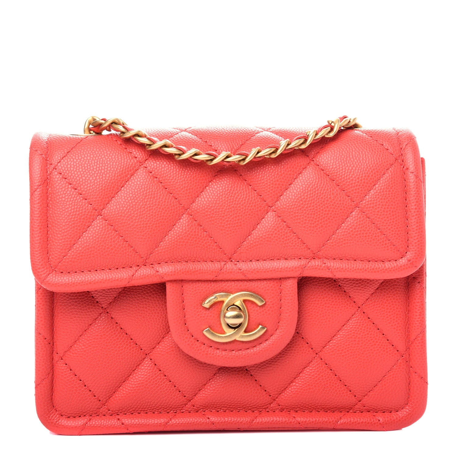 Chanel Caviar Quilted Mini Sweet Classic Flap Red 1 of 11