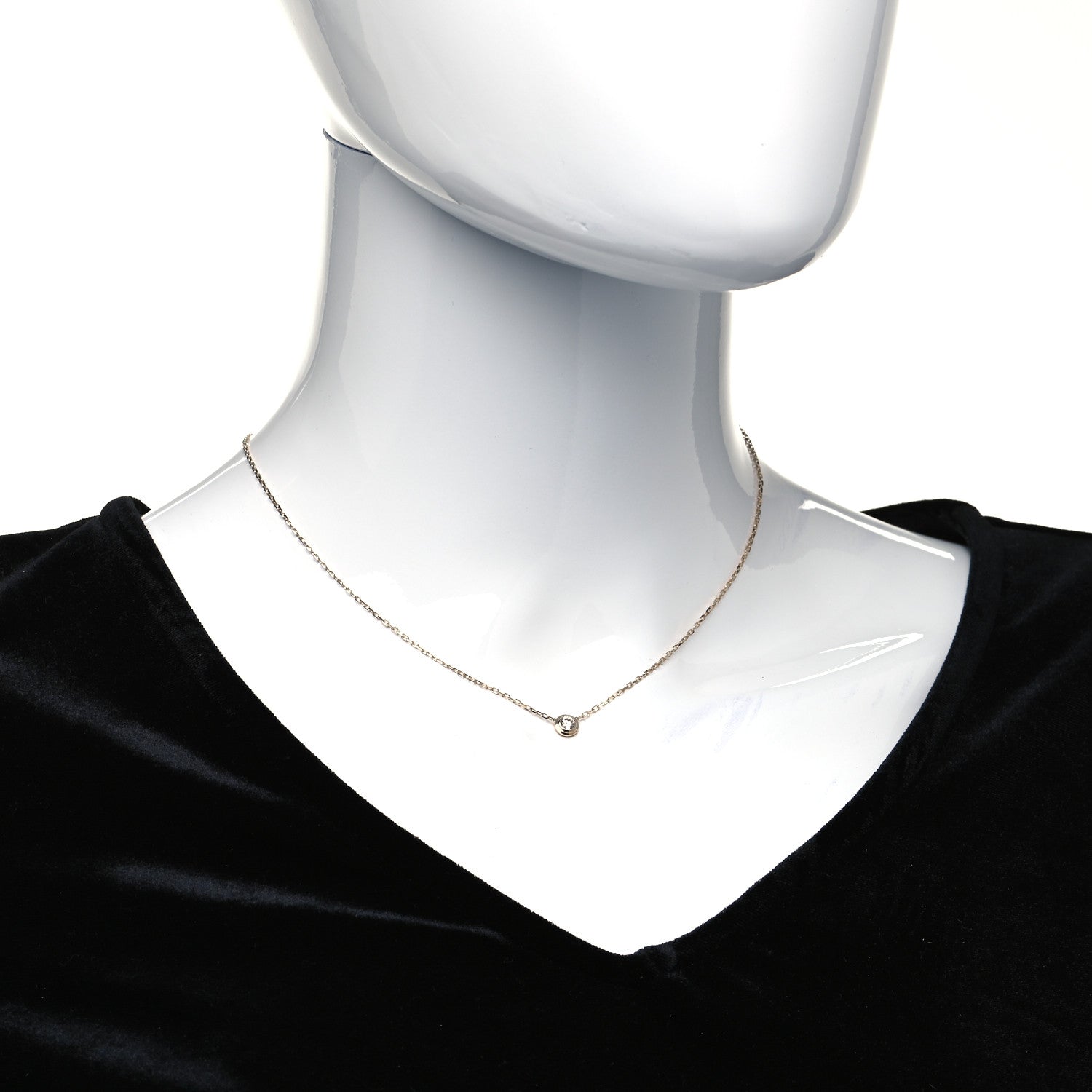 Cartier 18K Yellow Gold Diamond LM D'Amour Pendant Necklace 11 of 12