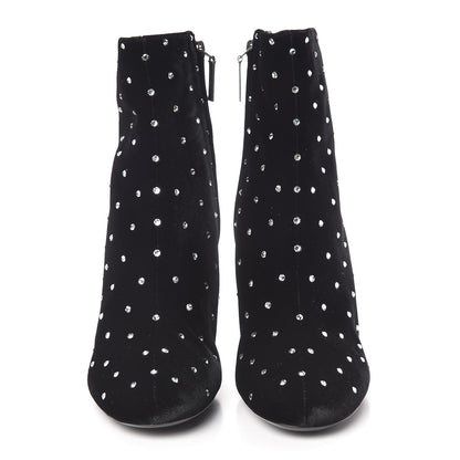 Saint Laurent Velluto Master Crystal Loulou 95 Ankle Boots 38.5 Black 2 of 8
