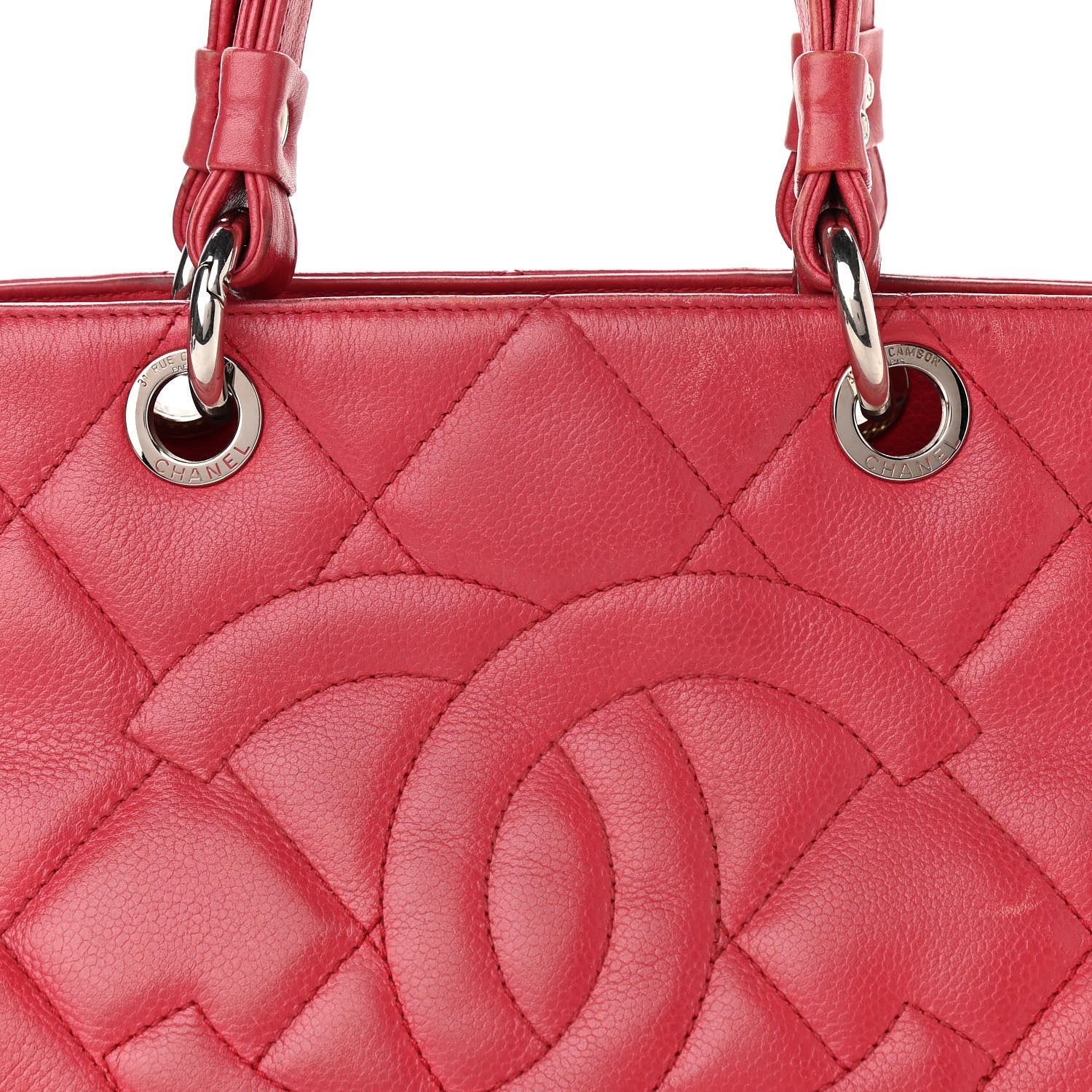 Chanel Soft Caviar Quilted CC Timeless Tote Fuchsia 9 of 19