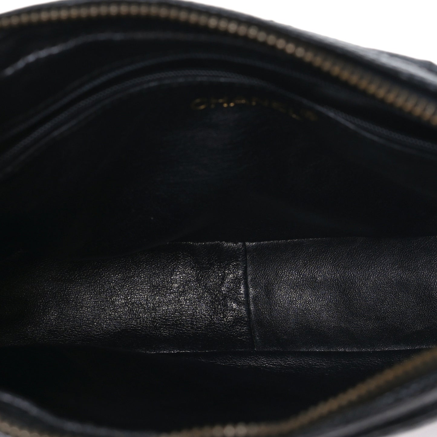 Lizard Quilted Small Tassel Camera Case Black