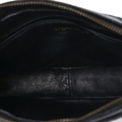 Chanel Lizard Quilted Small Tassel Camera Case Black 5 of 11