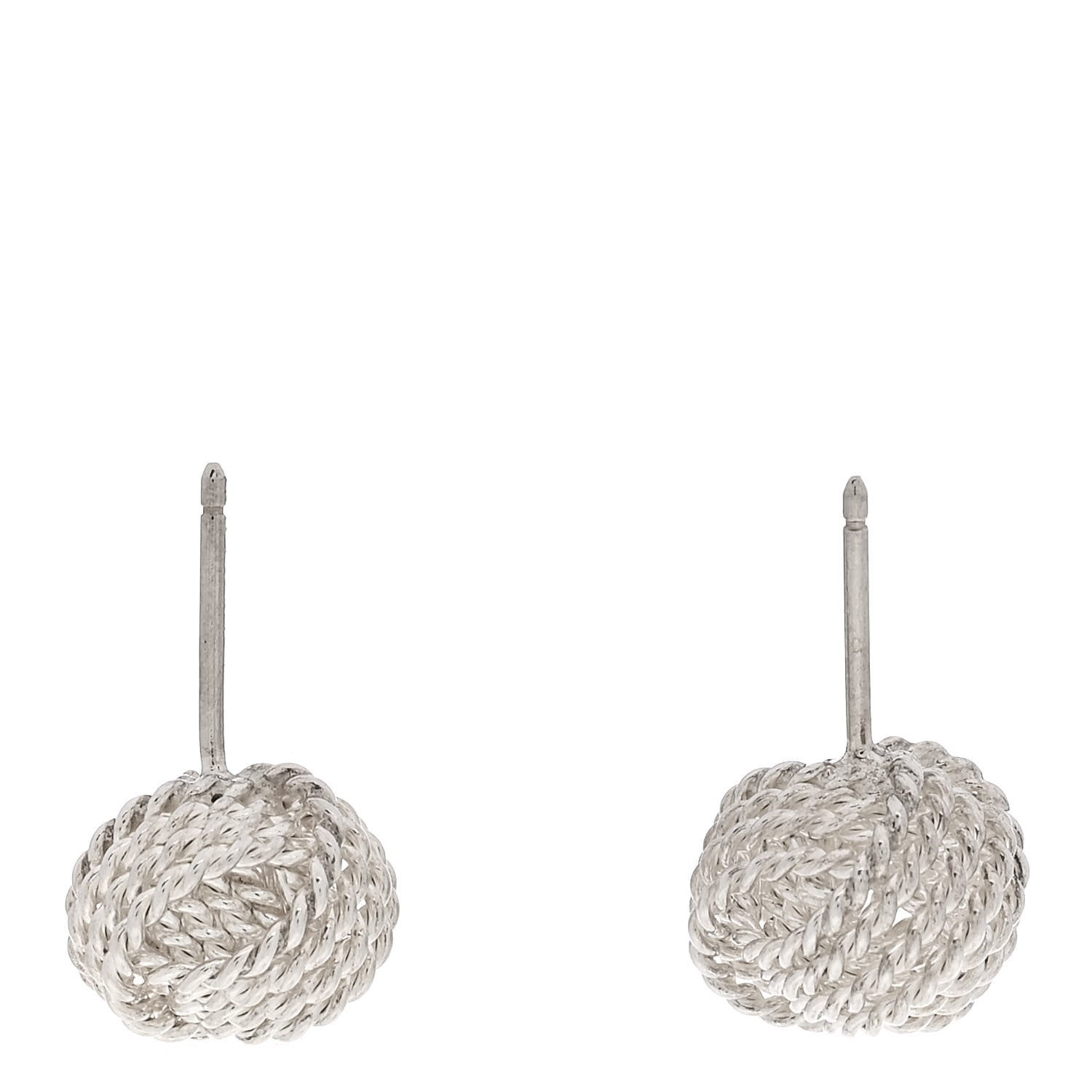 Tiffany Sterling Silver Twist Knot Earrings 3 of 5
