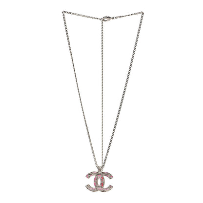 Chanel Crystal Enamel Tweed Effect CC Necklace Gold 2 of 4