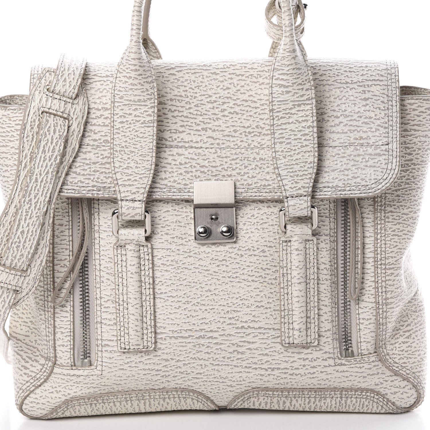 3.1 Phillip Lim 3.1 Textured Calfskin Medium Pashli Satchel Ivory Dove 9 of 14