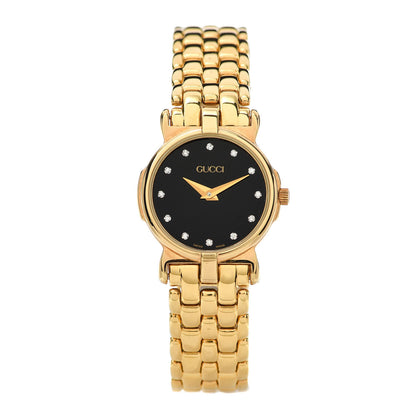 Gucci Stainless Steel Diamond 23mm 3400L Quartz Watch Black 1 of 7