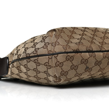 Gucci Monogram Web Medium Half Moon Hobo Dark Brown 9 of 15