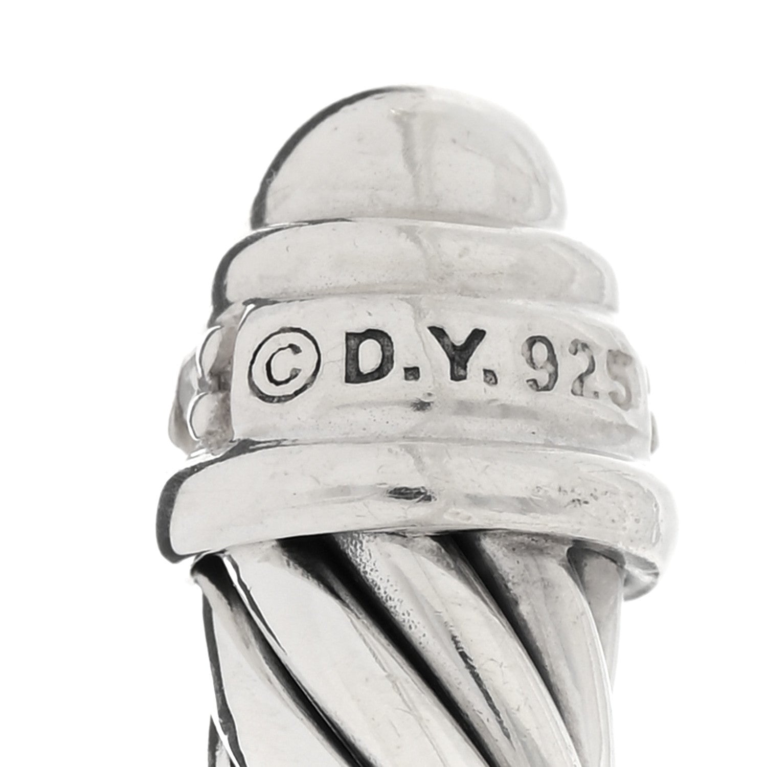 David Yurman Sterling Silver Diamond 5mm Cable Classics Dome Bracelet 3 of 3