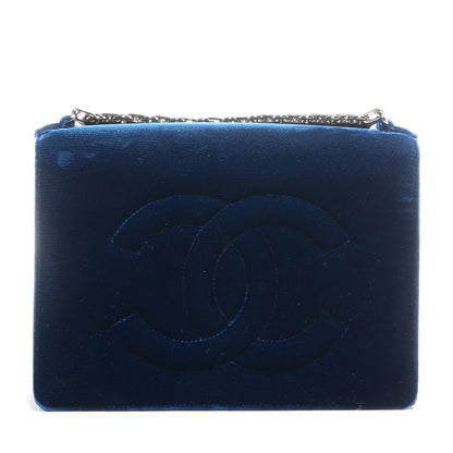 Chanel Velvet Timeless CC Clutch Navy Blue 1 of 8