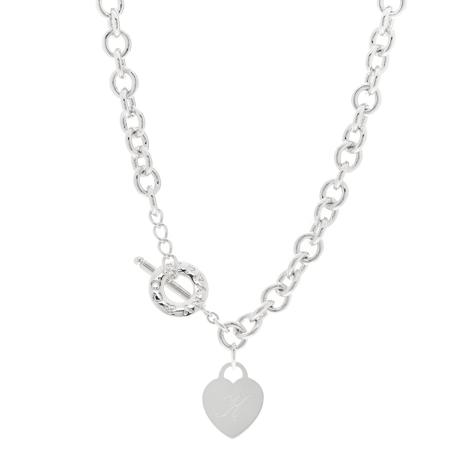 Tiffany Sterling Silver Heart Tag Toggle Necklace 1 of 5