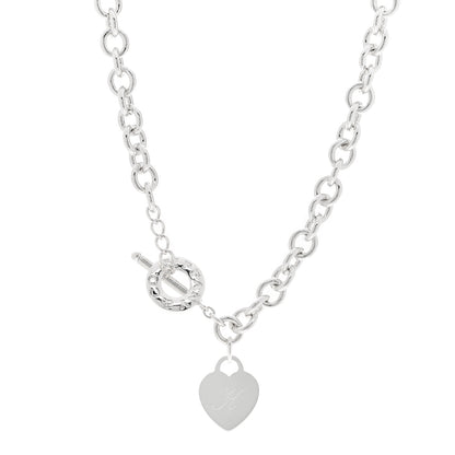 Tiffany Sterling Silver Heart Tag Toggle Necklace 1 of 5