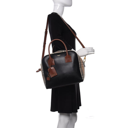 Burberry Smooth Calfskin House Check Medium Cube Bowling Bag Archive Beige 2 of 10