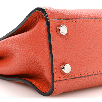 Fendi Cuoio Romano Selleria Mini Peekaboo Iconic Satchel Dark Orange 9 of 10
