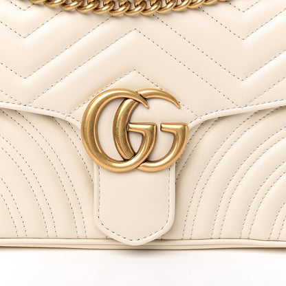 Gucci Calfskin Matelasse Small GG Marmont Shoulder Bag White 9 of 9