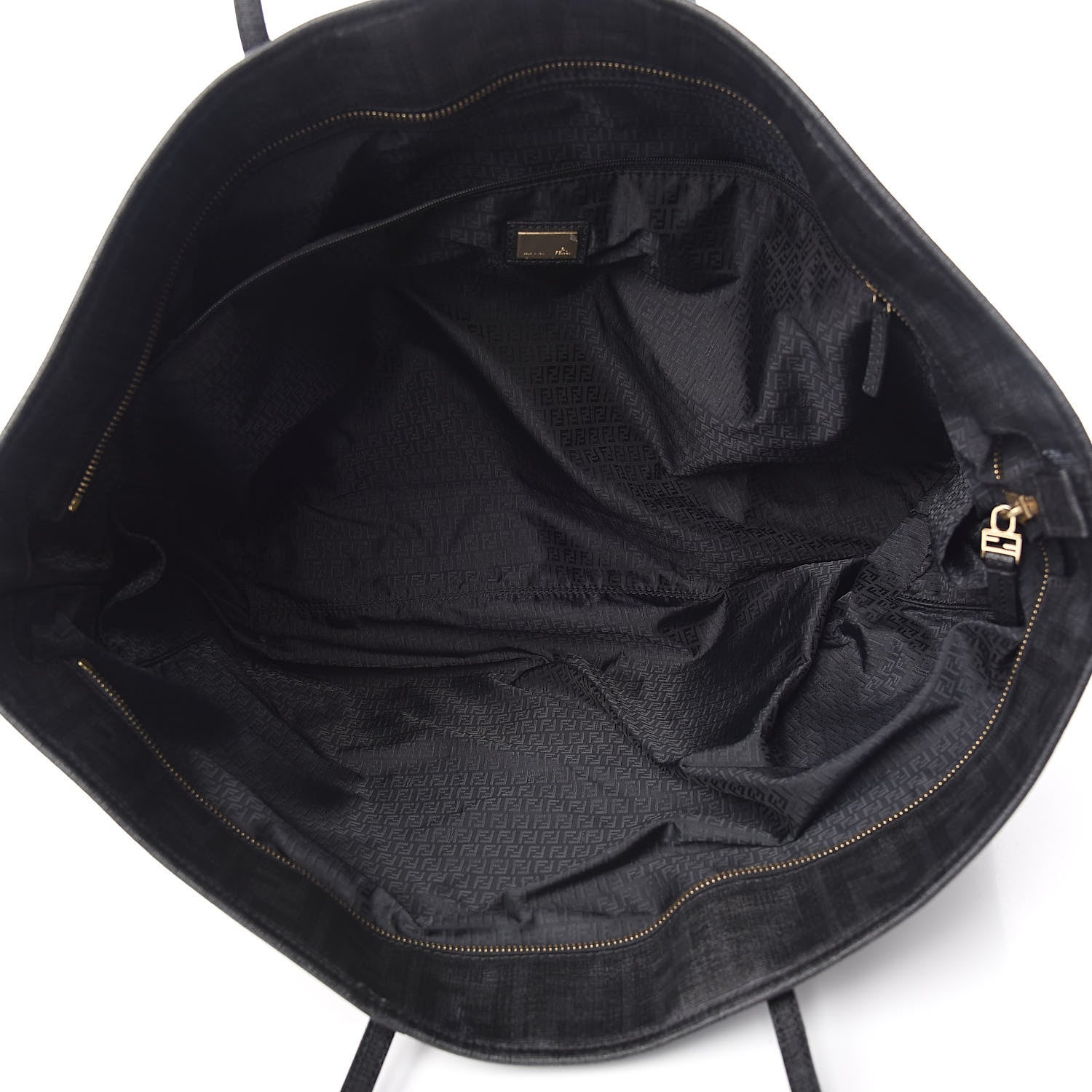 Fendi Zucca Spalmati Large Roll Tote Black 5 of 13