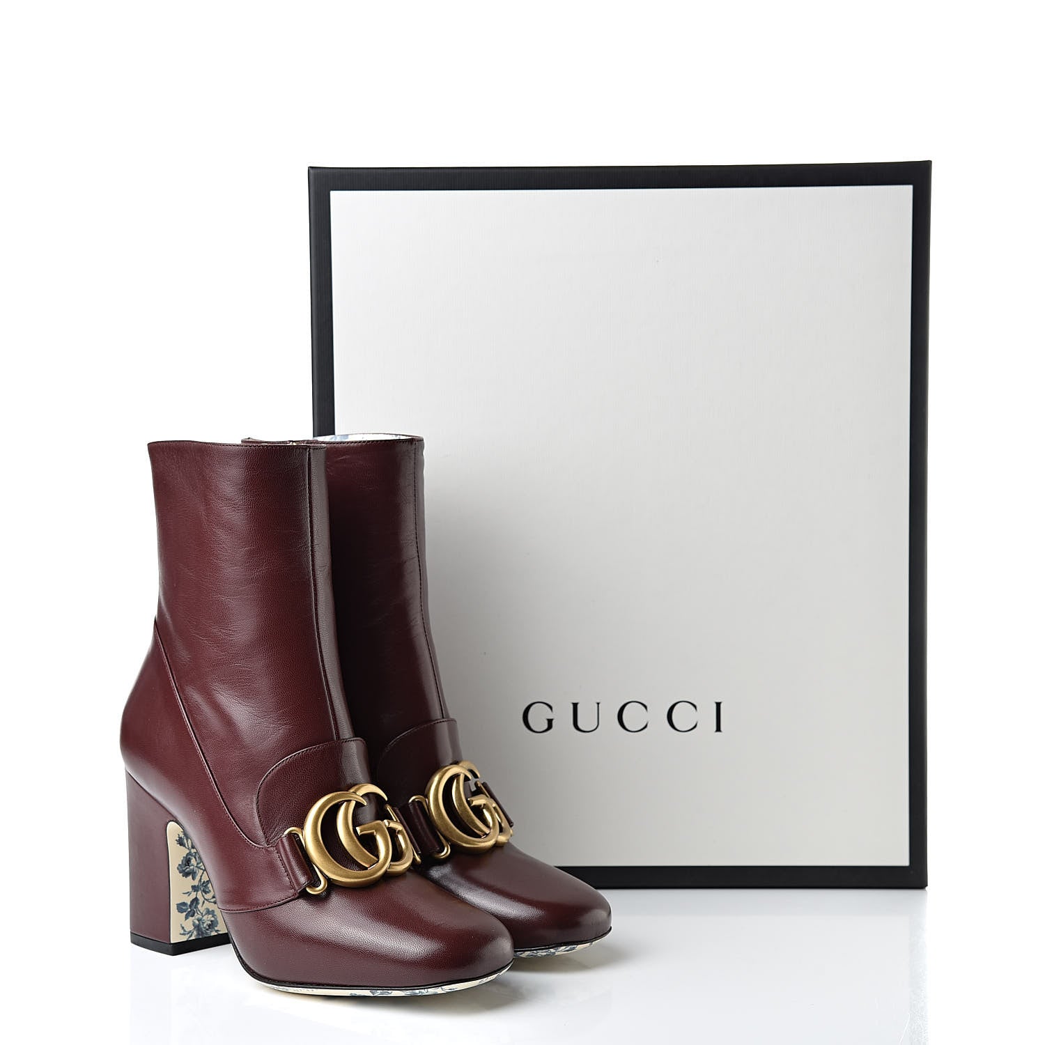 Gucci Malaga Kid GG Victoire 95mm Ankle Boots 36 Vintage Bordeaux 8 of 8
