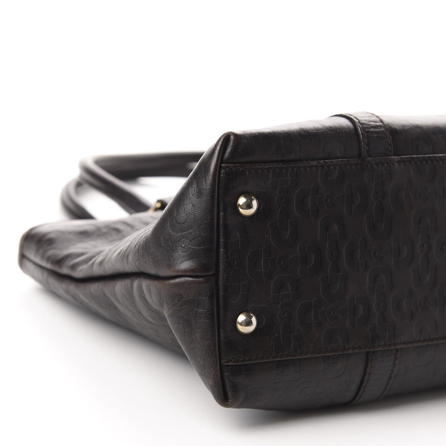 Calfskin Horsebit Embossed Joy Tote Black