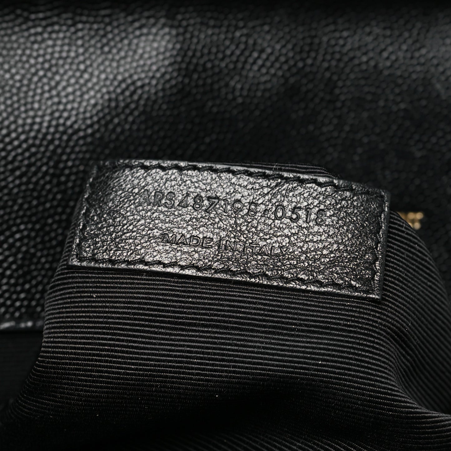 Grain De Poudre Textured Mixed Matelasse Large Triquilt Monogram Satchel Black
