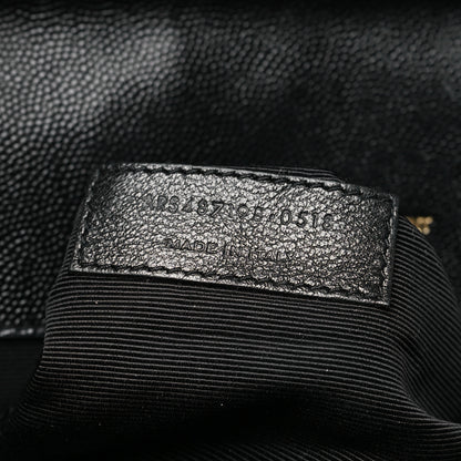 Saint Laurent Grain De Poudre Textured Mixed Matelasse Large Triquilt Monogram Satchel Black 7 of 10