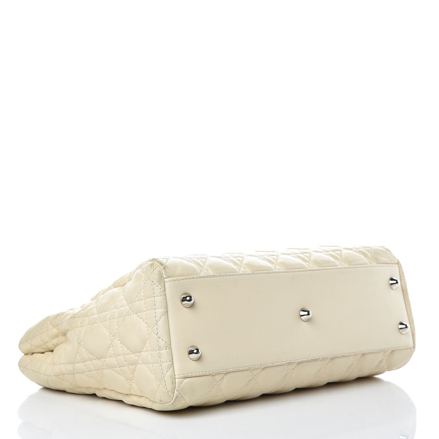 Lambskin Cannage Small Dior Soft Shopping Tote Off White