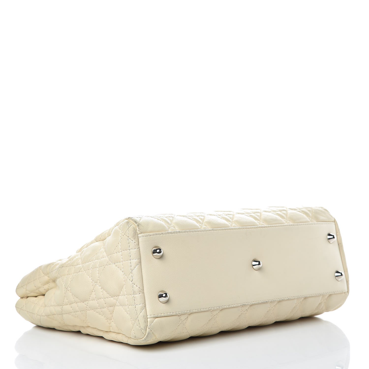 Christian Dior Lambskin Cannage Small Dior Soft Shopping Tote Off White 4 of 19