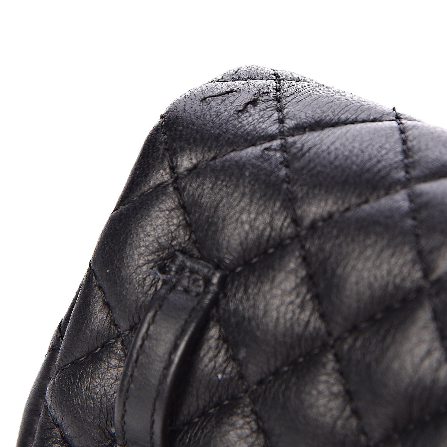 Calfskin Quilted CC Flap Belt Bag Black