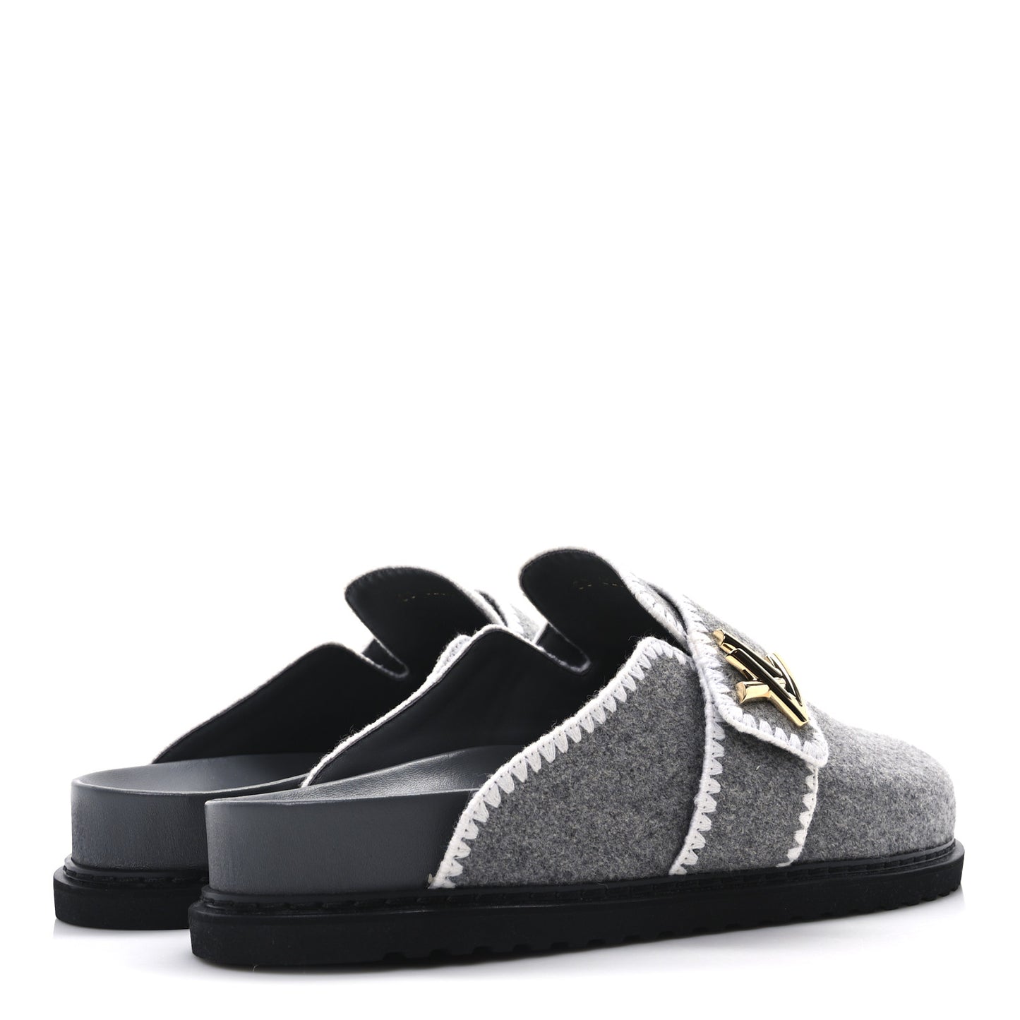 Wool Womens Cosy Flat Comfort Clog Mules 42 Anthracite Grey