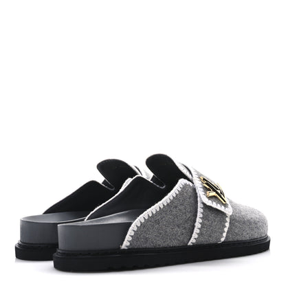 Louis Vuitton Wool Womens Cosy Flat Comfort Clog Mules 42 Anthracite Grey 5 of 9