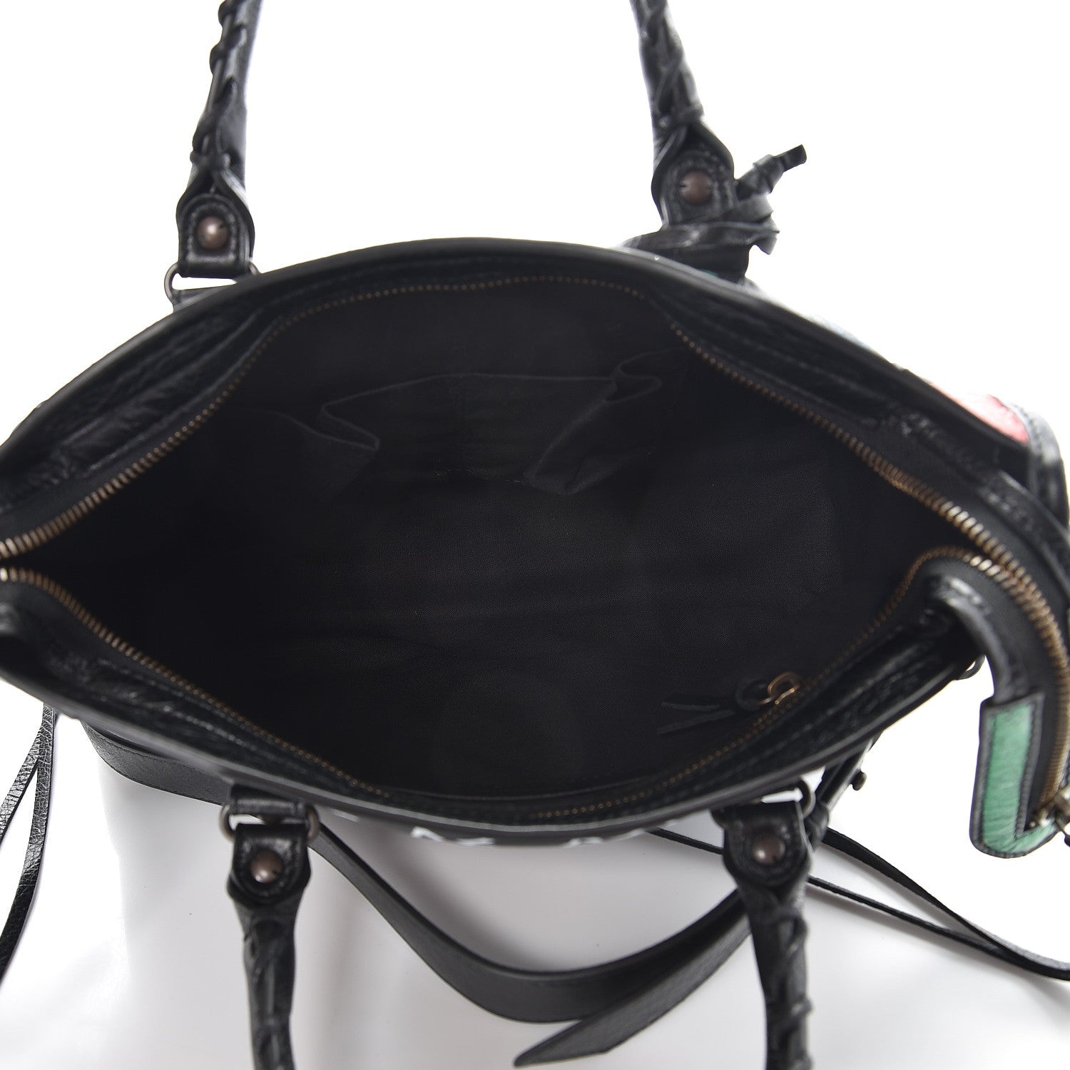 Balenciaga Agneau Graffiti All Over Classic Hardware S City Black Vert Rouge 5 of 9