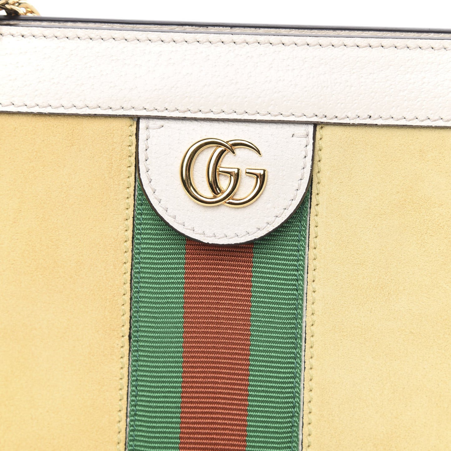 Suede Calfskin GG Web Small Ophidia Chain Shoulder Bag Burro New Mystic White