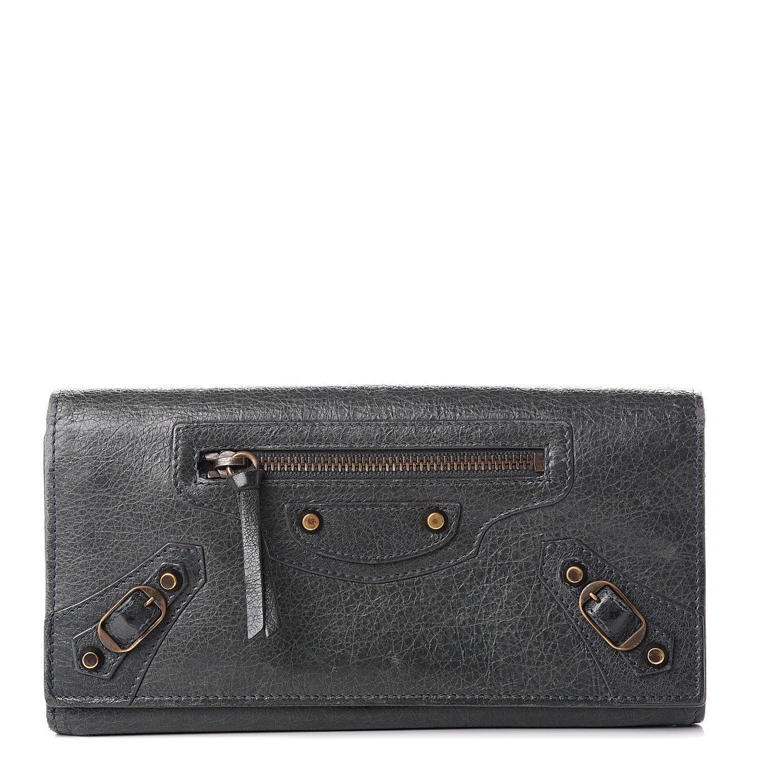 Balenciaga Agneau Classic Hardware Money Wallet Anthracite 1 of 8