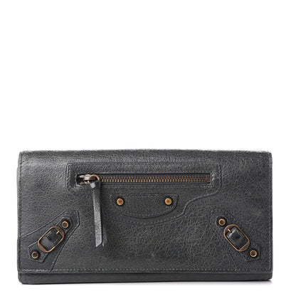 Balenciaga Agneau Classic Hardware Money Wallet Anthracite 1 of 8