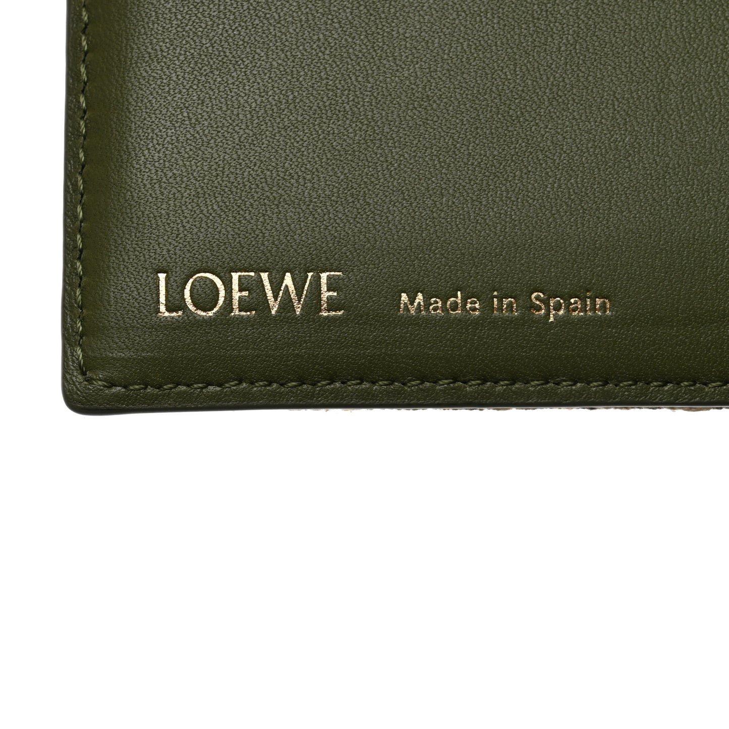 Calfskin Jacquard Anagram Cardholder Avocado Green