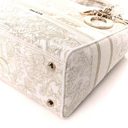 Christian Dior Canvas Around The World Stella Embroidered Medium Lady D-Lite White Gold 10 of 10