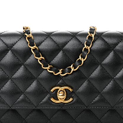 Chanel Pearly Caviar Quilted Fit For You Wallet On Chain WOC Black 9 of 11