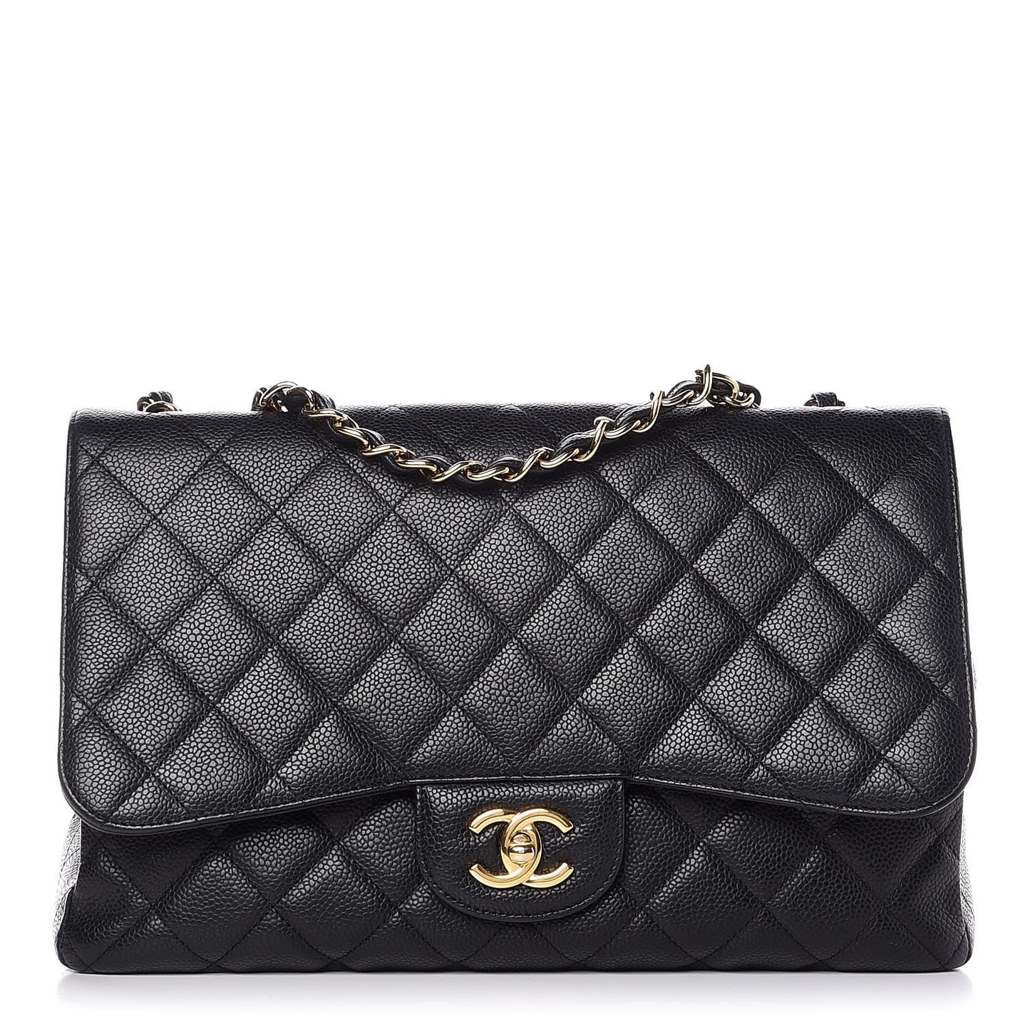 Caviar Quilted Jumbo Single Flap Black
