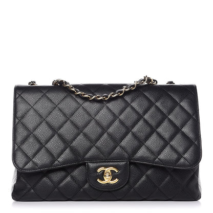 Chanel Caviar Quilted Jumbo Single Flap Black 1 of 9