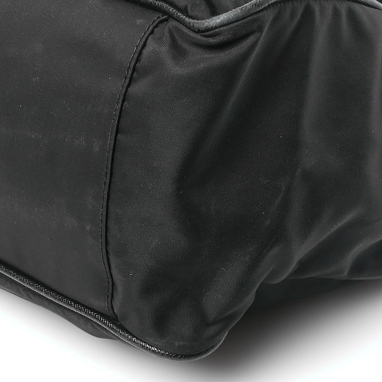 Prada Nylon Saffiano Front Pocket Tote Black 10 of 13