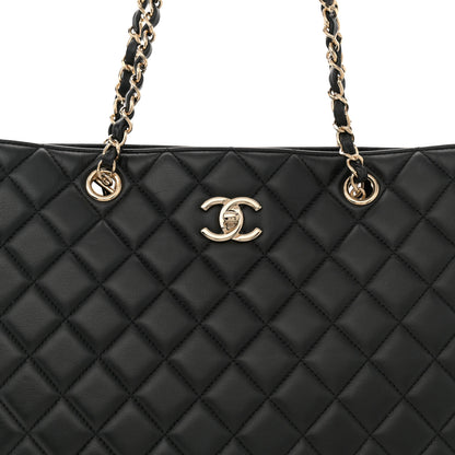 Chanel Calfskin Quilted Large CC Shopping Tote  Black 8 of 12