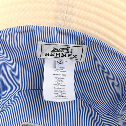 Hermes Cotton Elena Bucket Hat 59 Ecru 9 of 9