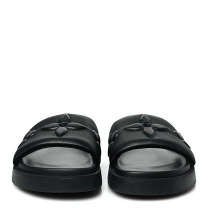 Louis Vuitton Calfskin LV Shore Flat Comfort Mule 39 Black 3 of 10