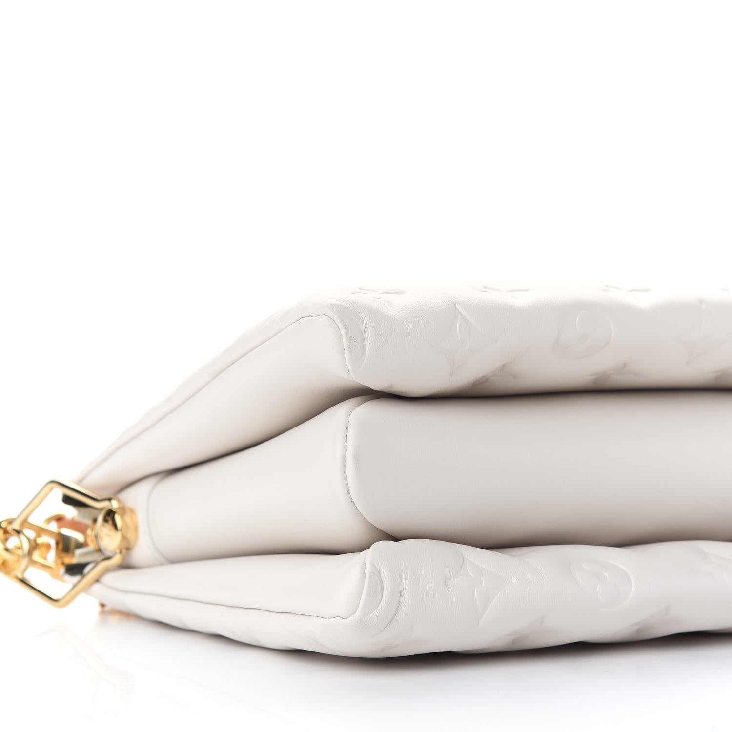 Louis Vuitton Lambskin Embossed Monogram Coussin PM Beige Cream 6 of 7