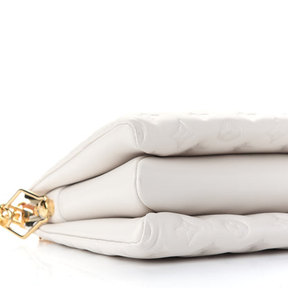 Louis Vuitton Lambskin Embossed Monogram Coussin PM Beige Cream 6 of 7